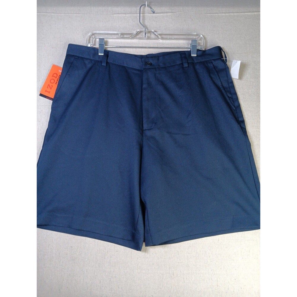 NWT IZOD XFG Performance Golf Shorts Size 38 Navy Blue Flat Front 9" Inseam